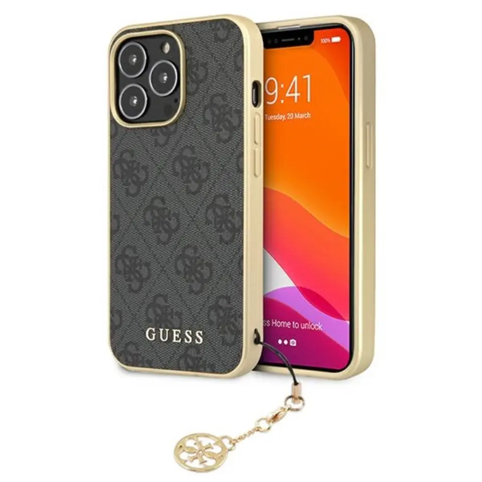 ⁨Guess 4G Charms Collection - Etui iPhone 13 Pro Max (szary)⁩ w sklepie Wasserman.eu