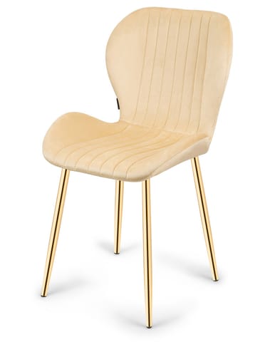 ⁨Krzesło tapicerowane MONTI VELVET BEIGE GOLD⁩ w sklepie Wasserman.eu
