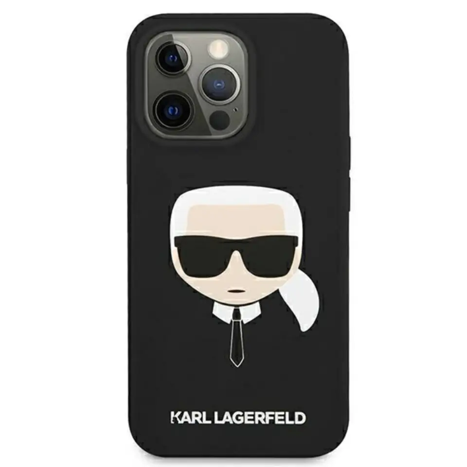 ⁨Karl Lagerfeld Silicone Ikonik Karl`s Head - Etui iPhone 13 Mini (czarny)⁩ w sklepie Wasserman.eu