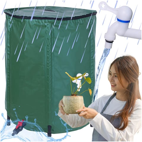 ⁨Pojemnik LUARO zbiornik na deszczówkę z kranem beczka na wodę deszczową składana 500 litrów⁩ w sklepie Wasserman.eu