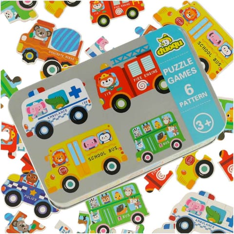 Puzzle in a can vehicles 30 puzzles at Wasserman.eu