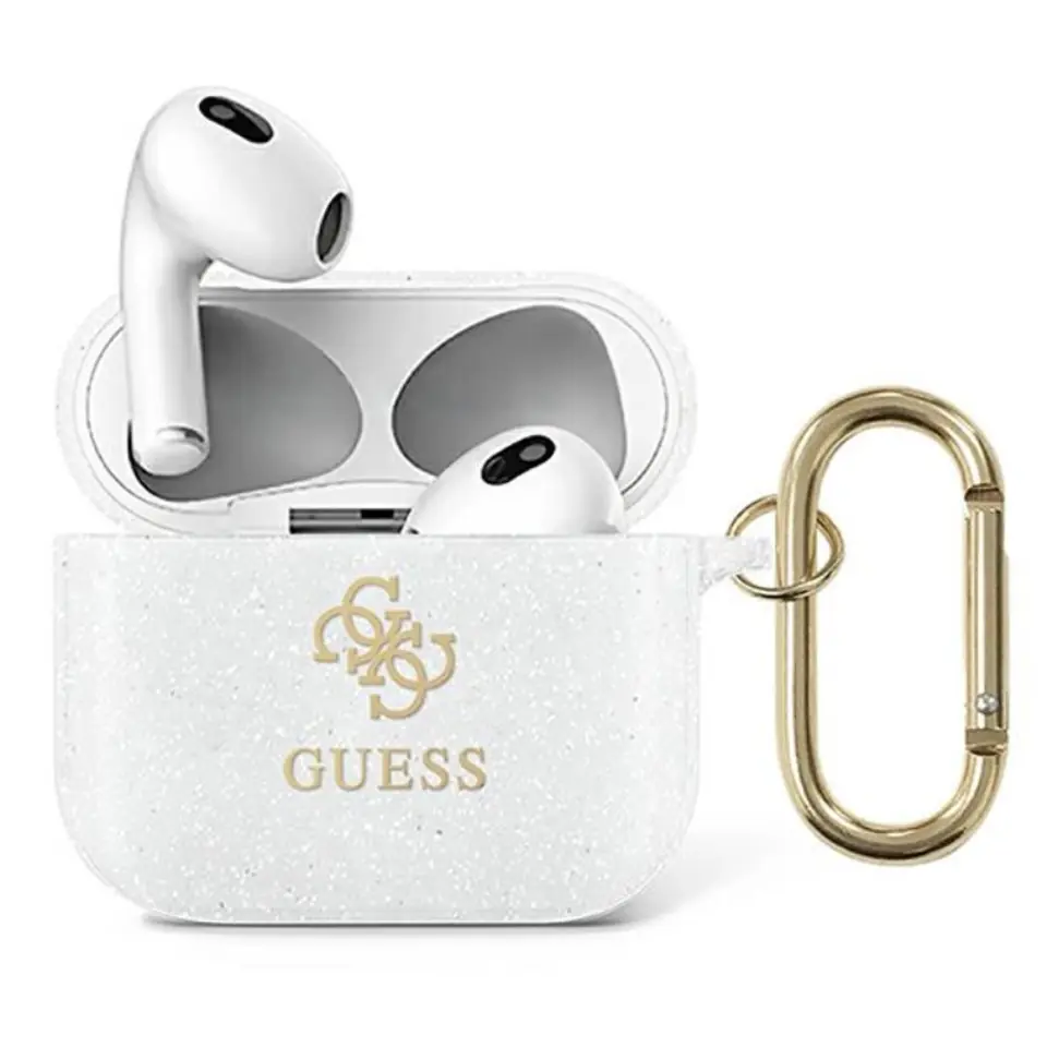 ⁨Guess 4G Glitter - Etui Airpods 3 (przezroczysty)⁩ w sklepie Wasserman.eu