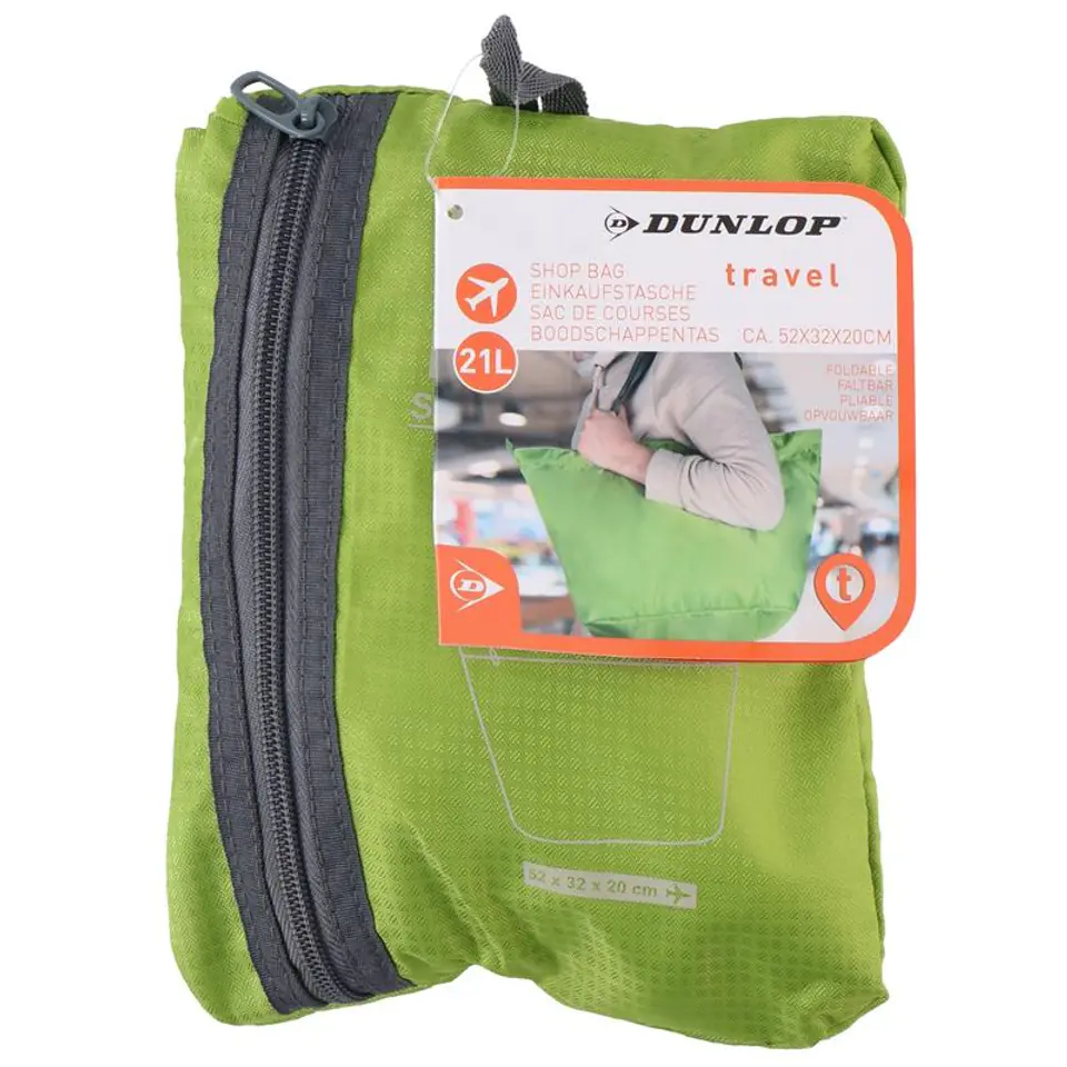 ⁨Dunlop - Składana torba na zakupy 21 l (zielony)⁩ w sklepie Wasserman.eu