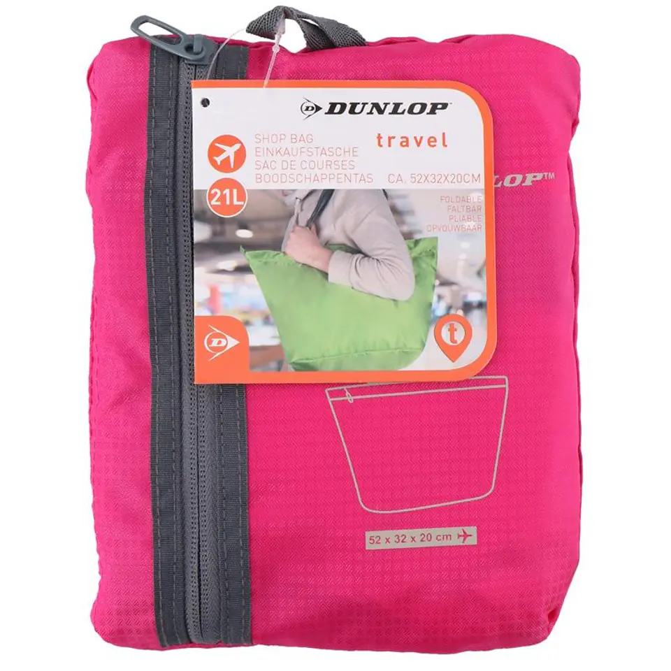 ⁨Dunlop - Składana torba na zakupy 21 l (różowy)⁩ w sklepie Wasserman.eu