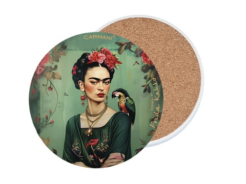 ⁨Podkładka ceramiczna, okrągła (duża) - Inspirowane malarstwem F. Kahlo (CARMANI)⁩ w sklepie Wasserman.eu