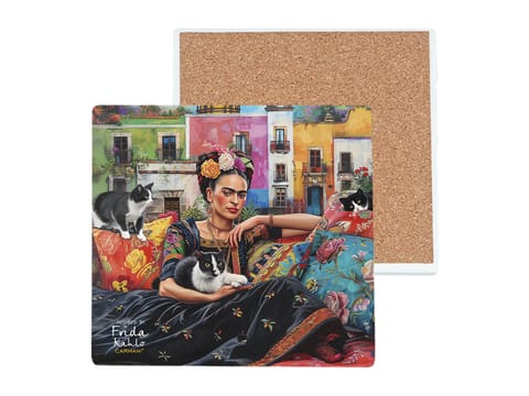 ⁨Podkładka ceramiczna, kwadratowa (duża) - Inspirowane malarstwem F. Kahlo (CARMANI)⁩ w sklepie Wasserman.eu