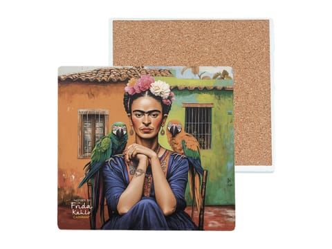 ⁨Podkładka ceramiczna, kwadratowa (duża) - Inspirowane malarstwem F. Kahlo (CARMANI)⁩ w sklepie Wasserman.eu