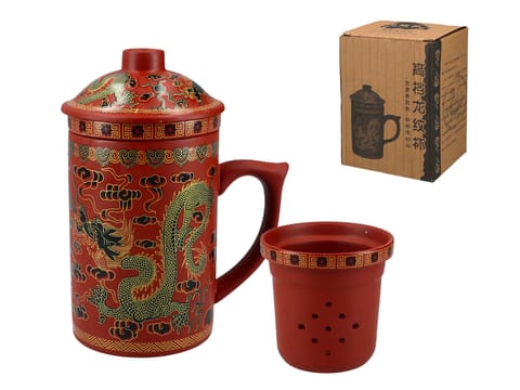⁨Kubek ceramiczny z sitkiem i przykrywką, zmieniający kolor.⁩ w sklepie Wasserman.eu