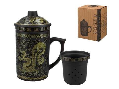 ⁨Kubek ceramiczny z sitkiem i przykrywką, zmieniający kolor.⁩ w sklepie Wasserman.eu