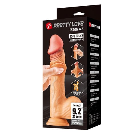 ⁨Pretty Love Sliding Skin 23,4 cm - Model z ruchomą powierzchnią, przyssawka⁩ w sklepie Wasserman.eu