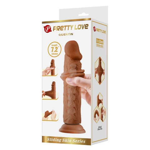 ⁨Pretty Love Quentin model anatomiczny TPR 18 cm brązowy z przyssawką⁩ w sklepie Wasserman.eu