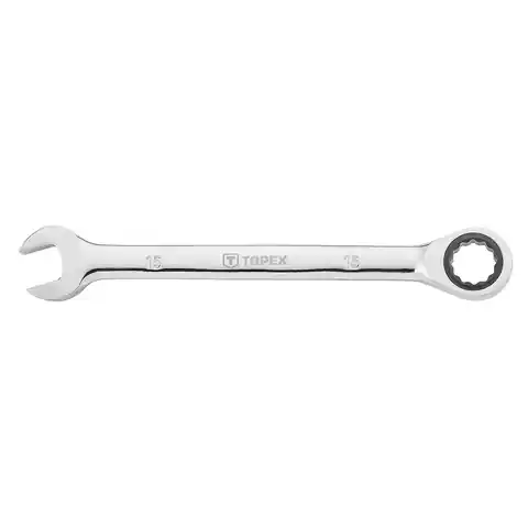 ⁨Combination spanner with ratchet, 15 mm⁩ at Wasserman.eu
