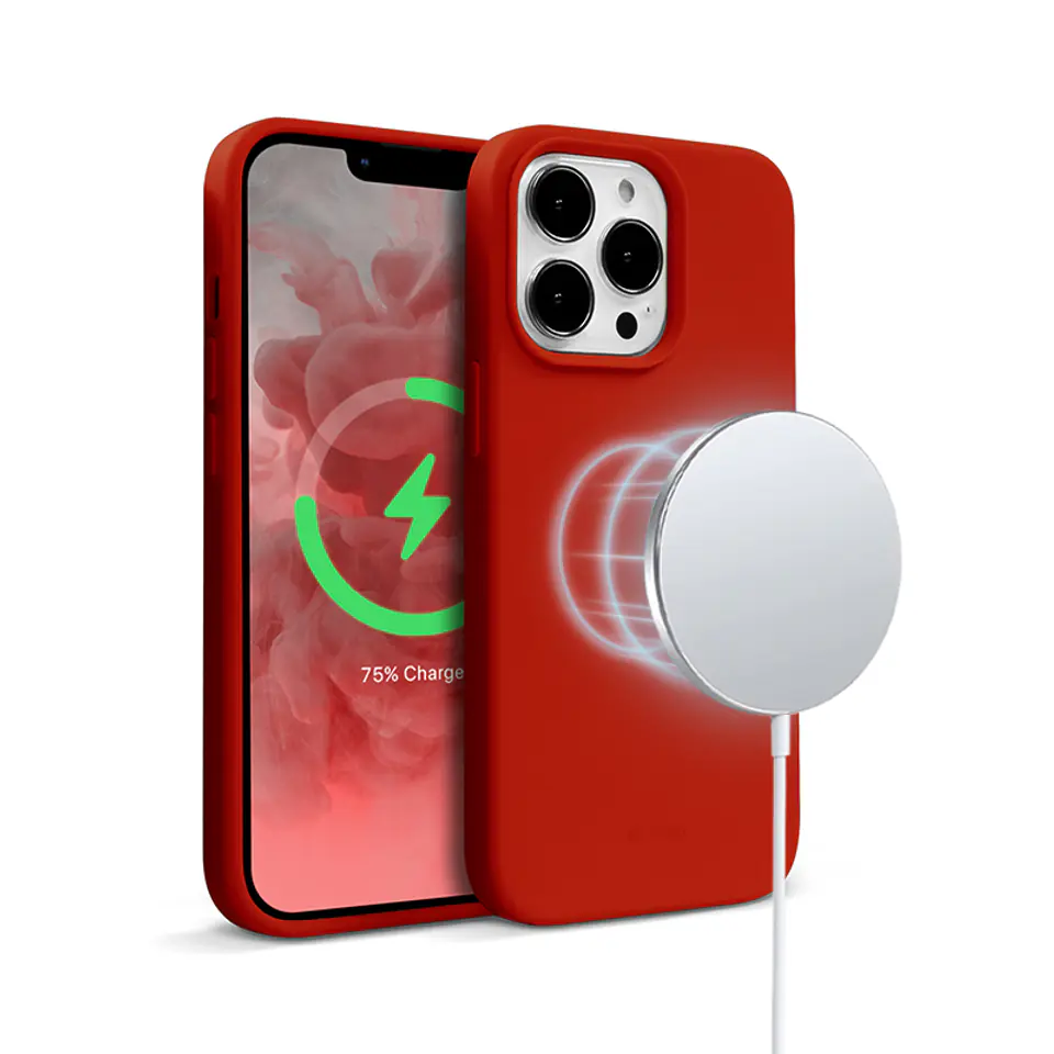 ⁨Crong Color Cover Magnetic - Etui iPhone 13 Pro MagSafe (czerwony)⁩ w sklepie Wasserman.eu