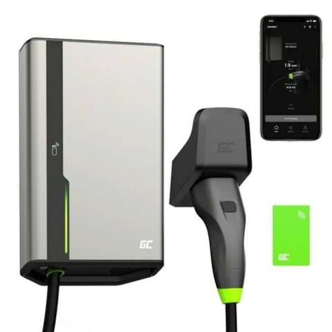 ⁨Green Cell - Ładowarka HabuDen Wallbox 22kW 32A 5m Typ 2 do ładowania pojazdów elektrycznych EV z aplikacją GC Bluetooth WiFi NFC⁩ w sklepie Wasserman.eu