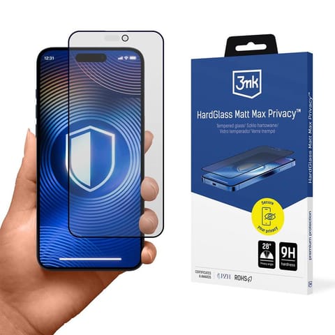 ⁨3mk HardGlass Matt Max Privacy - Matowe szkło hartowane z filtrem prywatyzującym do iPhone 16 Pro⁩ w sklepie Wasserman.eu