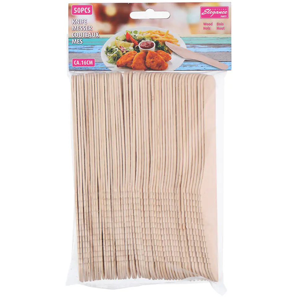⁨Cuisine Elegance - Zestaw drewnianych noży 16,5 cm 50 szt.⁩ w sklepie Wasserman.eu
