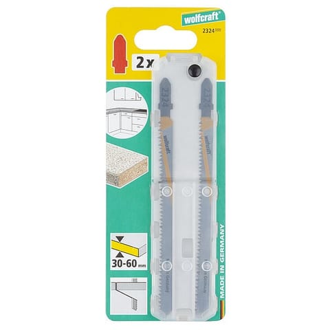 ⁨wolfcraft GmbH 2324000 jigsaw/scroll saw/reciprocating saw blade Jigsaw blade High carbon steel (HCS) 2 pc(s)⁩ at Wasserman.eu