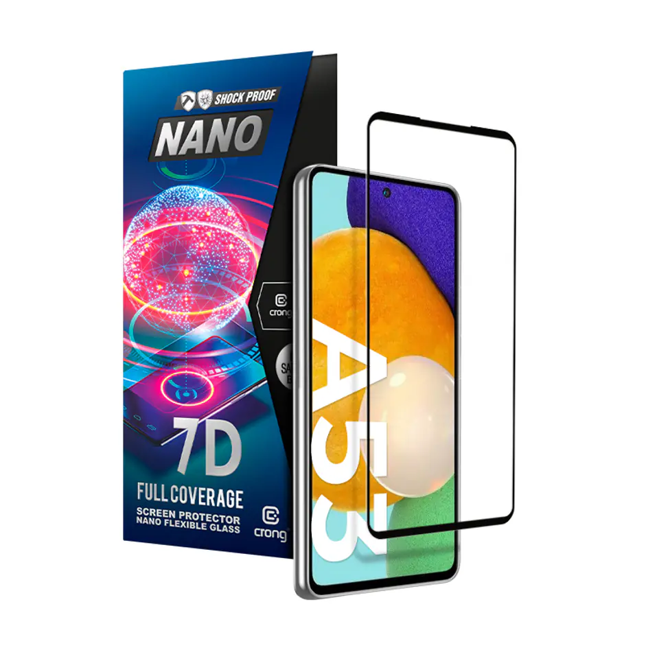 ⁨Crong 7D Nano Flexible Glass - Szkło hybrydowe 9H na cały ekran Samsung Galaxy A53 5G⁩ w sklepie Wasserman.eu