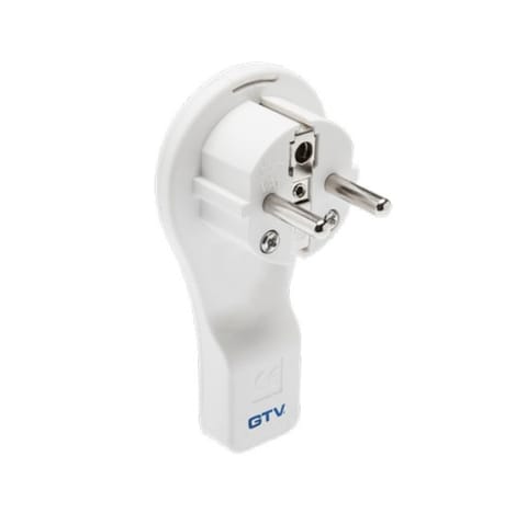 ⁨WTYCZKA PŁASKA KĄTOWA BIAŁA 16A 250V⁩ w sklepie Wasserman.eu