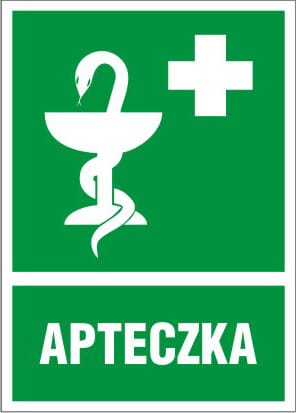 ⁨NAKLEJKA BHP INFORM. OBH-01/DE APTECZKA⁩ w sklepie Wasserman.eu