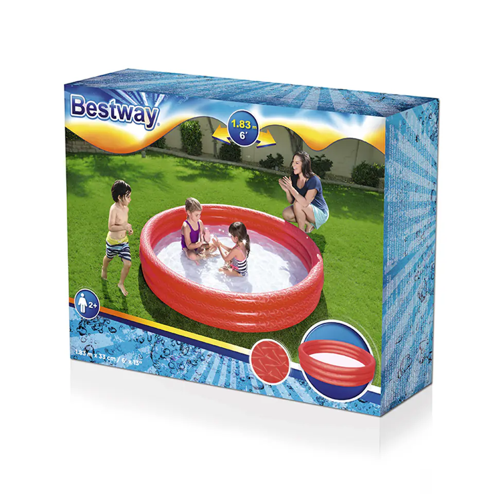 Bestway - basen ogrodowy dmuchany 183x33 cm (czerwony) w sklepie Wasserman.eu