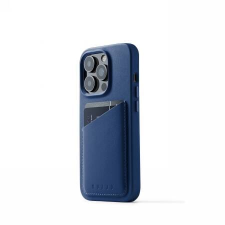 ⁨Mujjo Full Leather Wallet Case - etui skórzane do iPhone 14 Pro (monaco blue)⁩ w sklepie Wasserman.eu