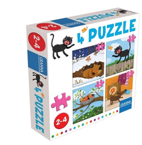 ⁨Puzzle z kotem 4 ,6,9,12 elementów GRANNA⁩ w sklepie Wasserman.eu