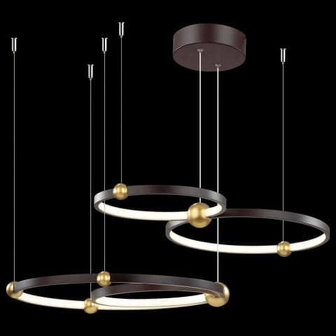 Ledowa Lampa wisząca Aurora No.4 50cm 3k czarna (Barwa światła delikatnie ciepła, Kolor satynowe złoto, Możliwość ściemniania nie) w sklepie Wasserman.eu