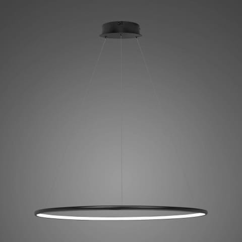 ⁨Lampa wisząca Ledowe Okręgi No.1 80cm 2700k czarna ściemnialna Design (Barwa światła delikatnie ciepła, Kierunek padania światła do wewnątrz, Kolor Czarny, Możliwość ściemniania nie)⁩ w sklepie Wasserman.eu