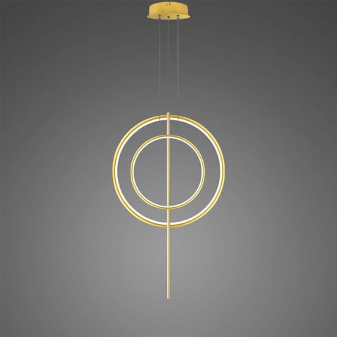 ⁨Lampa wisząca Linea No.5 60/40cm złota 3k (Barwa światła delikatnie ciepła, Kolor Złoty, Możliwość ściemniania nie)⁩ w sklepie Wasserman.eu
