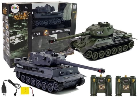 ⁨Zestaw Czołgów R/C Zdalnie Sterowane Pojazdy Militarne 1:28 2 Szt.⁩ w sklepie Wasserman.eu
