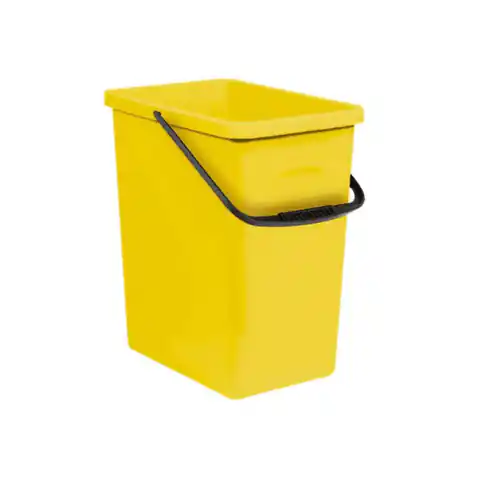 ⁨Kosz na śmieci 10l z rączką BranQ żółty⁩ w sklepie Wasserman.eu