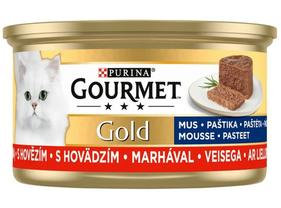 ⁨Gourmet Gold mokra karma dla kota mus z wołowiny 85g⁩ w sklepie Wasserman.eu