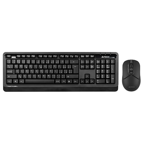 ⁨A4Tech FG1012S, Zestaw klawiatur z myszą optyczną bezprzewodową, CZ, 2.4 [Ghz], czarna⁩ w sklepie Wasserman.eu