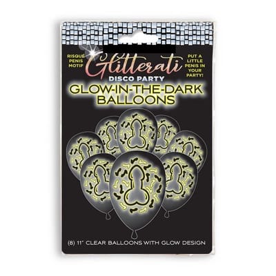 ⁨Little Genie Glitterati balony świecące w ciemności 8 szt. 28 cm⁩ w sklepie Wasserman.eu