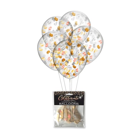 ⁨Little Genie Glitterati Boobie - Balony z konfetti 5 szt. 28 cm⁩ w sklepie Wasserman.eu