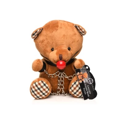 ⁨XR Brands Miś ozdobny z liną, pluszak 23 cm, pomarańczowy, PU skora⁩ w sklepie Wasserman.eu