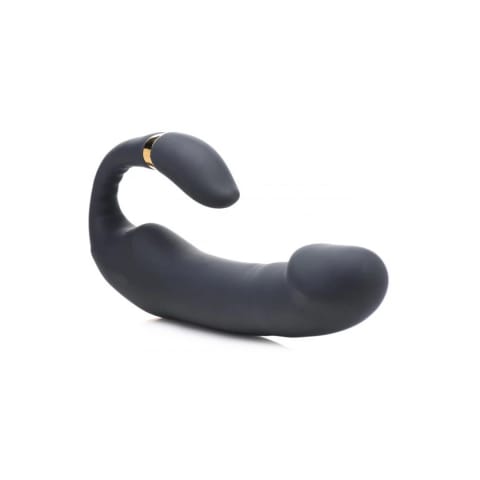 ⁨XR Brands Pleasure Pose silikonowy wibrator z podwojnym stymulatorem IPX6⁩ w sklepie Wasserman.eu