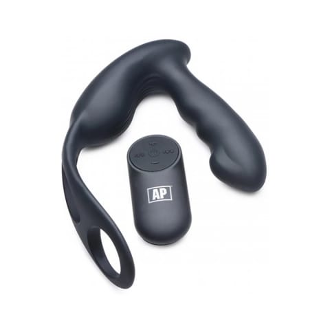 ⁨XR Brands P-Strap Milker masażer prostaty z uprzężą, 7 trybow, czarny⁩ w sklepie Wasserman.eu