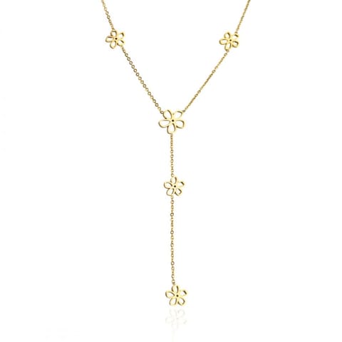 ⁨Naszyjnik stal szlachetna pozłacana 14k złotem, elegancki, zwisające NST2191⁩ w sklepie Wasserman.eu