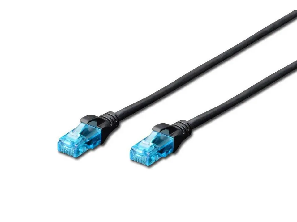 ⁨Patch cord RJ45/RJ45 U/UTP cat. 5e 2,0m AWG 26/7 PVC Black⁩ at Wasserman.eu