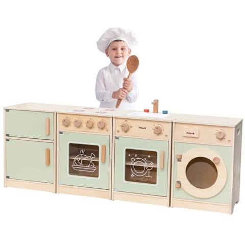 ⁨VIGA PolarB Drewniany Zestaw Kuchenny XL Pralka Kuchenka Zmywarka - Zielony⁩ w sklepie Wasserman.eu