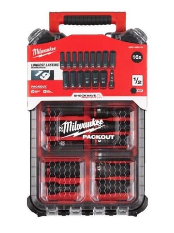 ⁨MILWAUKEE IMPACT SOCKET SET 1/2" 16pcs PACKOUT⁩ at Wasserman.eu