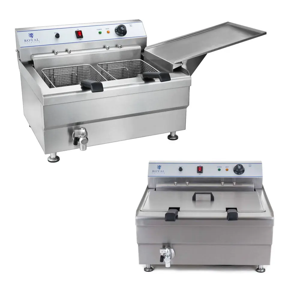 ⁨Fryer for donuts or fish with shelf TWO BASKETS 24L⁩ at Wasserman.eu