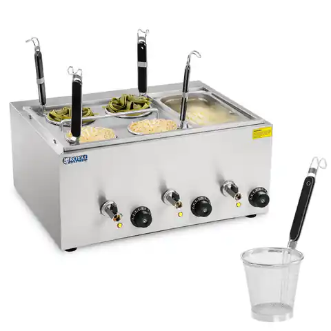 ⁨Macaroon brewhouse for cooking pasta and dumplings with bain-marie 3 chambers with taps⁩ at Wasserman.eu