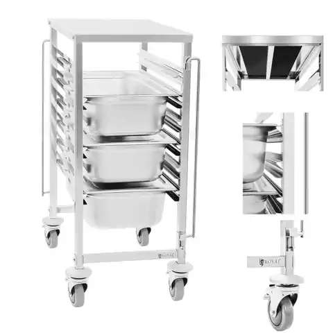 ⁨Gastronomiczny wózek z półką do transportu pojemników 6x GN1/1⁩ w sklepie Wasserman.eu