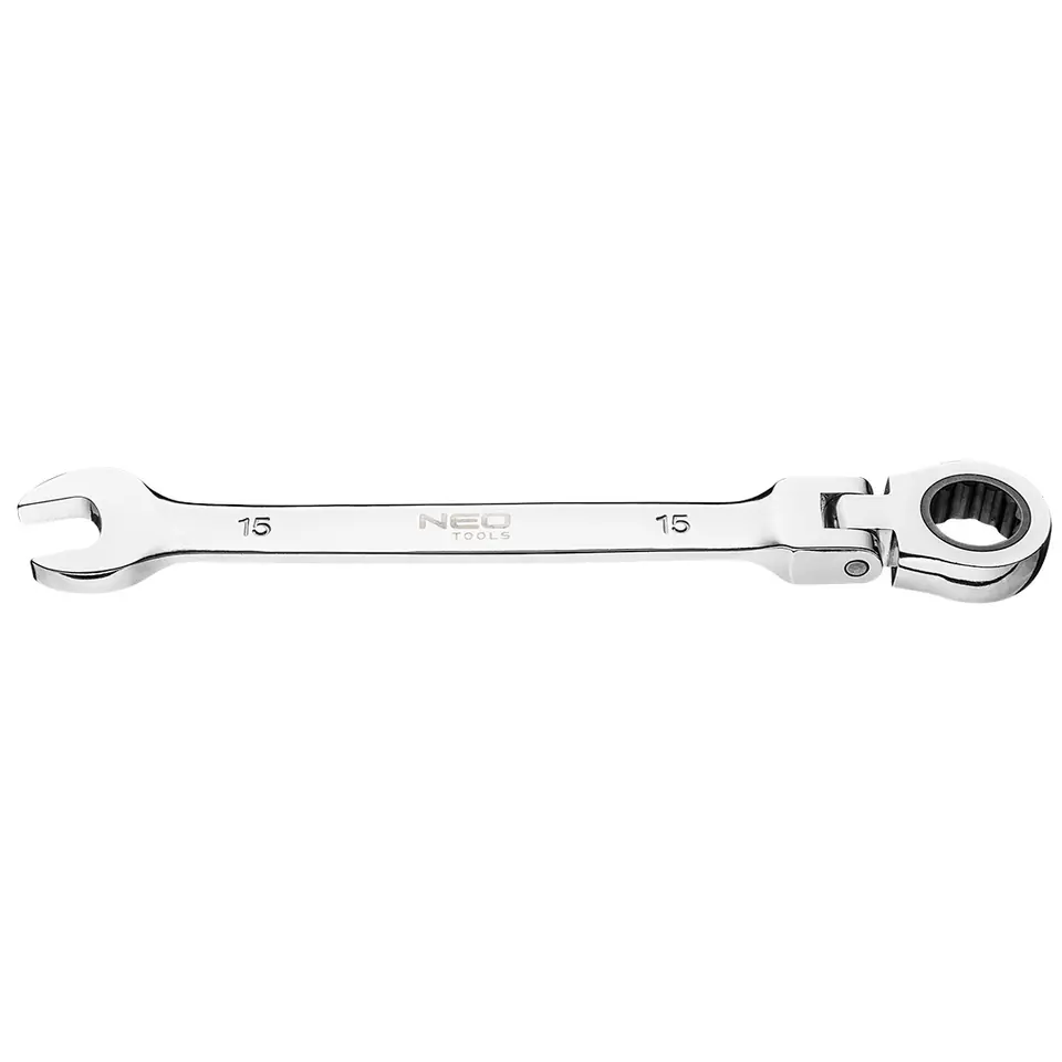 ⁨Combination spanner with joint and ratchet 15 x 220 mm⁩ at Wasserman.eu