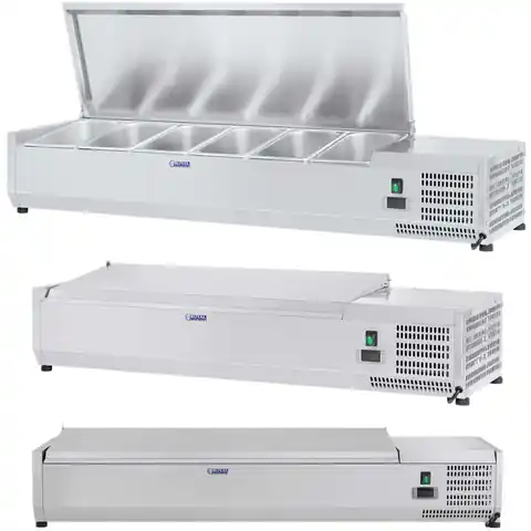 ⁨Cooling stand with steel lid 5x GN1/3 and 1x GN1/2 150cm⁩ at Wasserman.eu