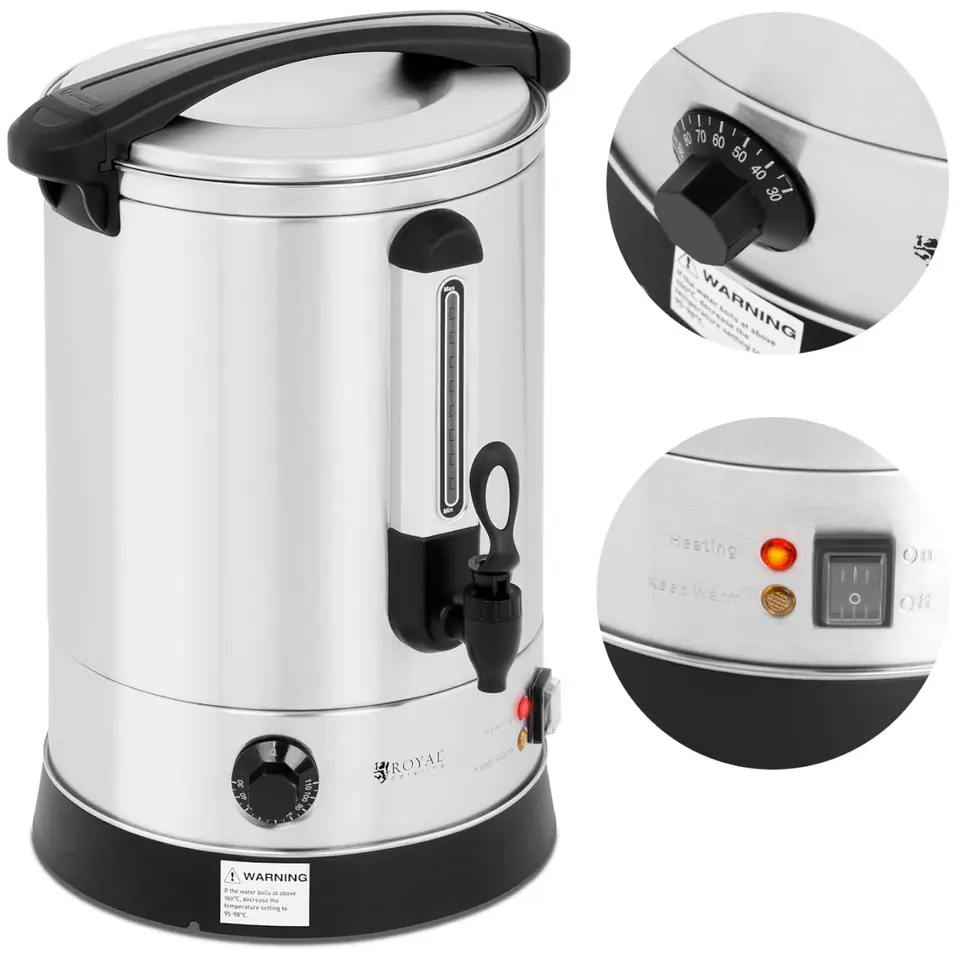 ⁨Warnik podgrzewacz do wody grzańca podwójne ścianki stalowy 14.5L 2500 W⁩ w sklepie Wasserman.eu