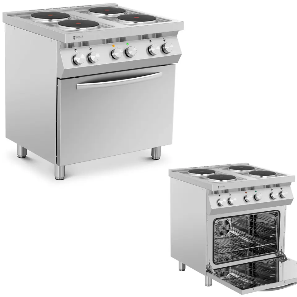 Elektroherd 4-Platten mit Backofen 4 x 2600 W 3 kW 400 V ITALIEN im Wasserman.eu